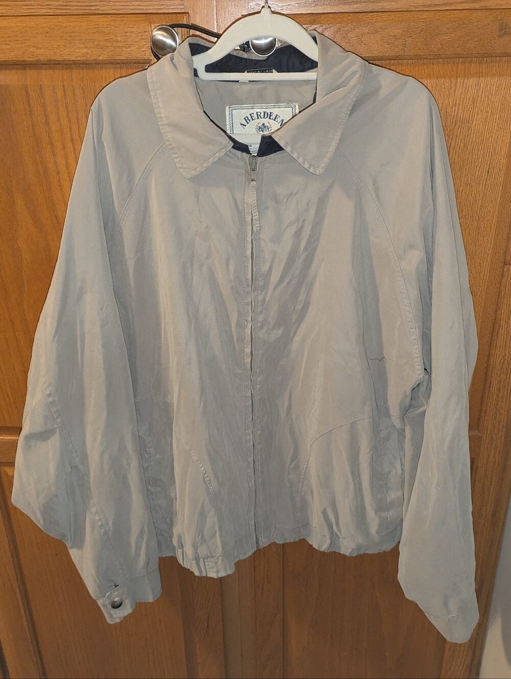 vintage Aberdeen  Men size XL Full zip up beige tan cream bomber jacket windbrea